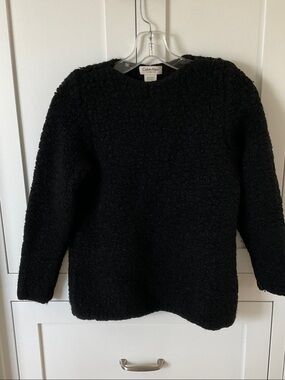 Calvin Klein Black Bouclé Crewneck Pullover